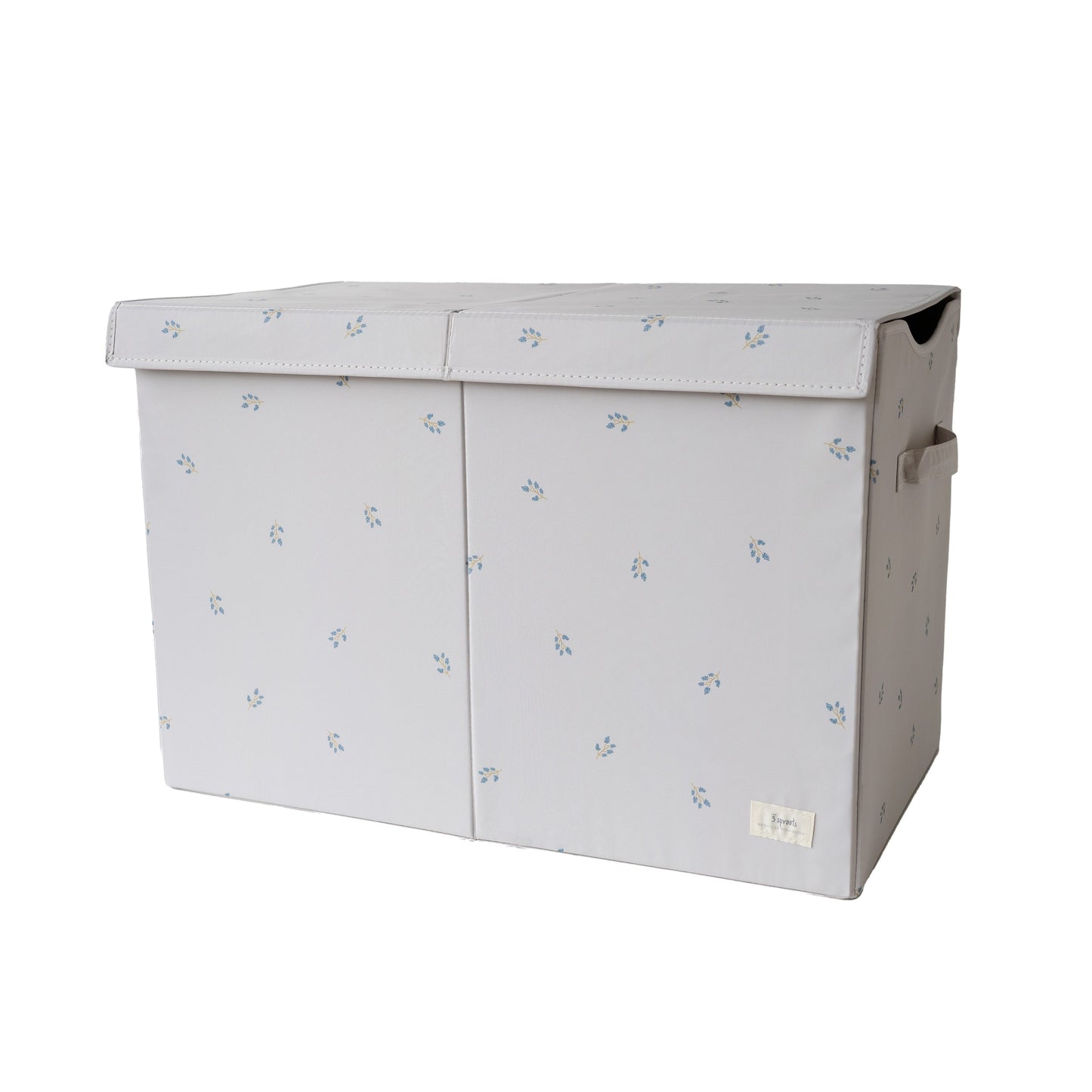 blueberry taupe recycled fabric folding storage chest