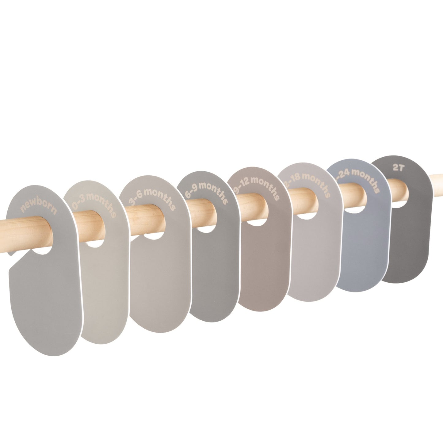 closet dividers (newborn to 24 months) - beige & grey