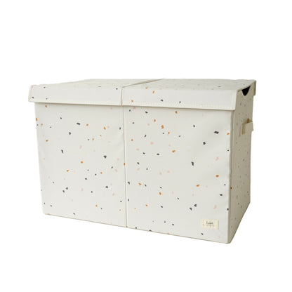 terrazzo cream recycled fabric folding storage chest